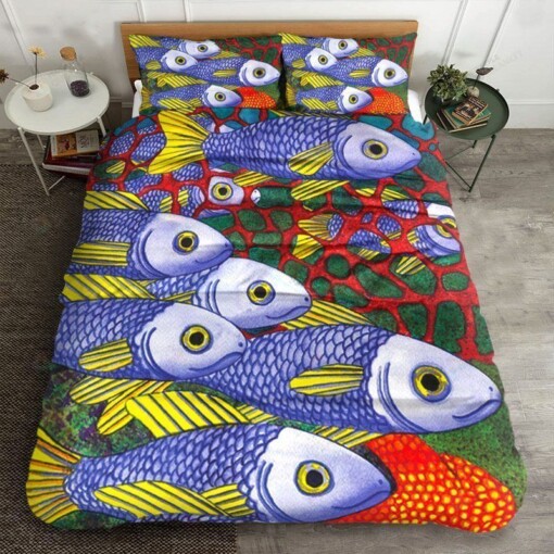 Fish Cotton Bed Sheets Spread Comforter Duvet Cover Bedding Sets