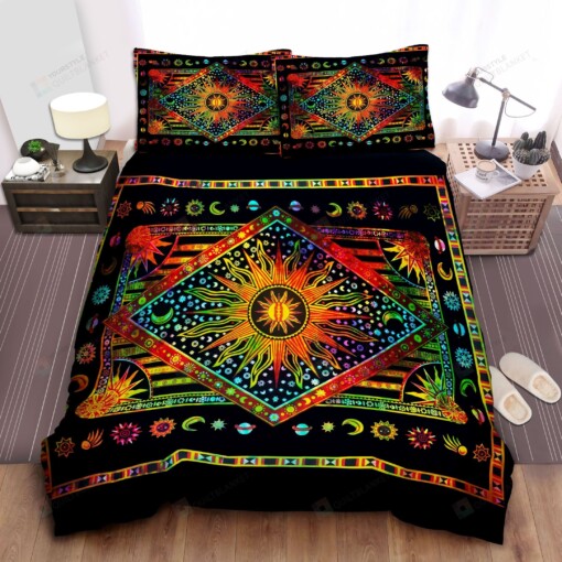 Hippie Sun Moon And Stars Bohemian Duvet Cover Bedding Set