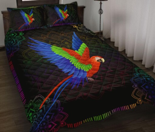 Parrot Mandala Pattern Quilt Bedding Set Bed Sheets Spread Comforter Duvet Cover Bedding Sets