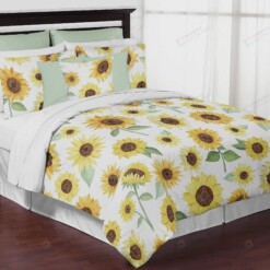 Sunflower Cotton Bed Sheets Spread Comforter Duvet Cover Bedding Sets