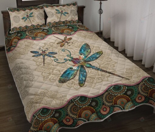 Dragonfly - Vintage Mandala Quilt Bedding Set