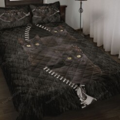 Black Cat Quilt Bedding Set