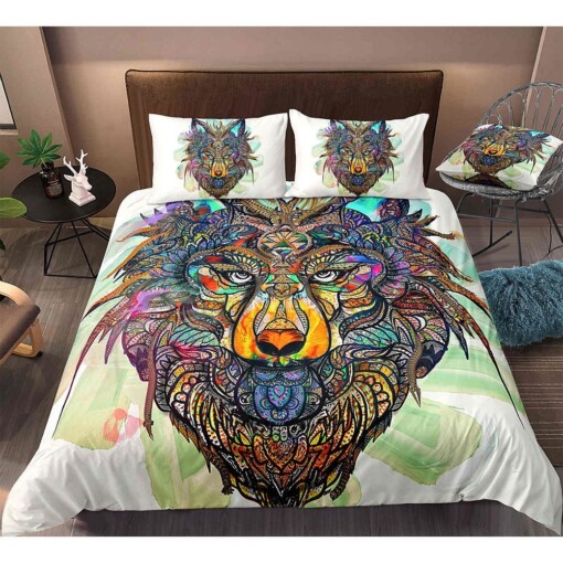 Wolf Art Pattern Bedding Set Bed Sheets Spread Comforter Duvet Cover Bedding Sets