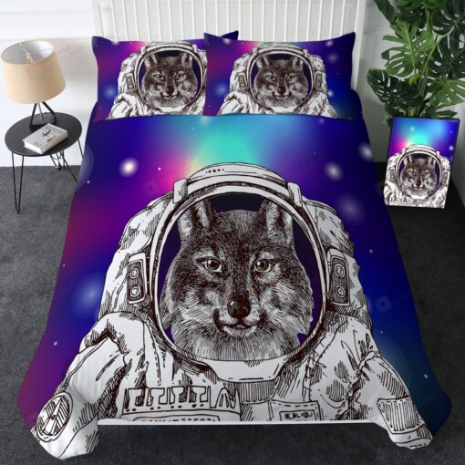 Cosmic Astronaut Fox Bed Sheets Duvet Cover Bedding Sets