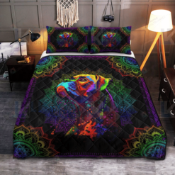 Boxer Rainbow Mandala Quilt Bedding Set