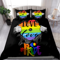 LGBT Love Is Love Pride Bedding Set Bed Sheets Spread Comforter Duvet Cover Bedding Sets