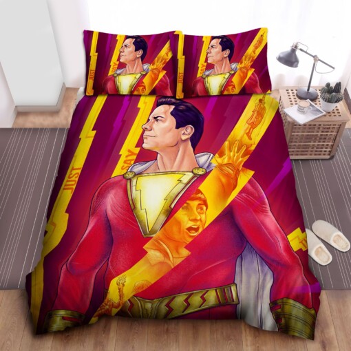 Shazam Bed Sheets Spread Comforter Duvet Cover Bedding Sets