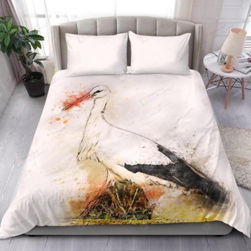 Stork Bedding Set Bed Sheets Spread Comforter Duvet Cover Bedding Sets