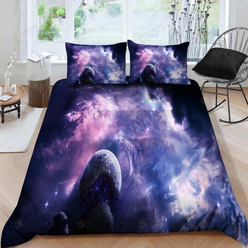 Galaxy Cotton Bed Sheets Spread Comforter Duvet Cover Bedding Sets