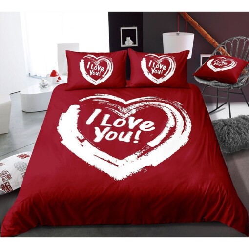 Valentine's Day I Love You Bedding Set Bed Sheets Spread Comforter Duvet Cover Bedding Sets