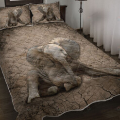 Elephant Dry Soil Cracking Quilt Bedding Set