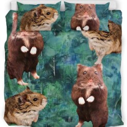 Hamster Print Bed Sheet Duvet Cover Bedding Sets