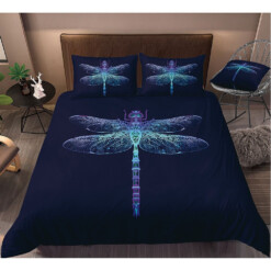 Beautiful Dragonfly Pattern Bedding Set Bed Sheets Spread Comforter Duvet Cover Bedding Sets