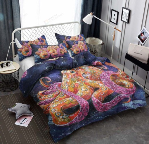 Octopus Cotton Bed Sheets Spread Comforter Duvet Cover Bedding Sets