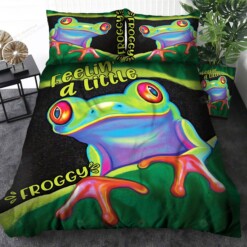 Frog Feelin A Little Froggy Bedding Set Bed Sheets Spread Comforter Duvet Cover Bedding Sets