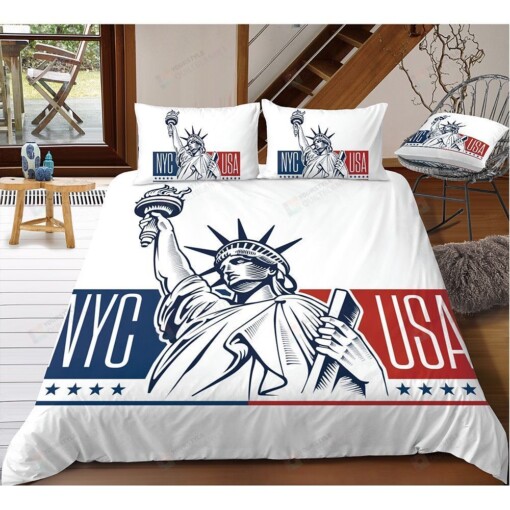 Statue Of Liberty New York City  USA Bedding Set Bed Sheets Spread Comforter Duvet Cover Bedding Sets
