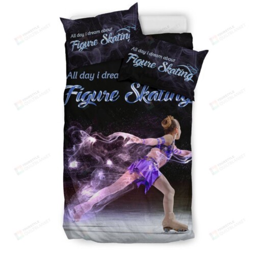 Skating All Day I Dream About Figure Skating Bedding Set Bed Sheets Spread Comforter Duvet Cover Bedding Sets