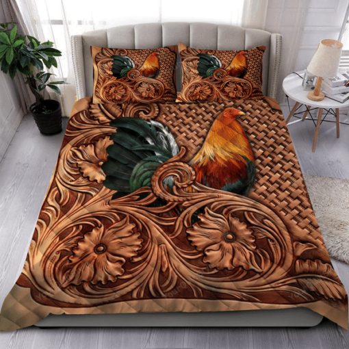 Rooster Quilt Bedding Set