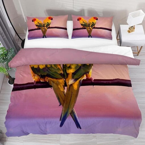 Parrots Couple Bedding Set Bed Sheets Spread Comforter Duvet Cover Bedding Sets