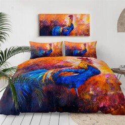 Painting Rooster Bedding Set Bed Sheet Spread Comforter Duvet Cover Bedding Sets