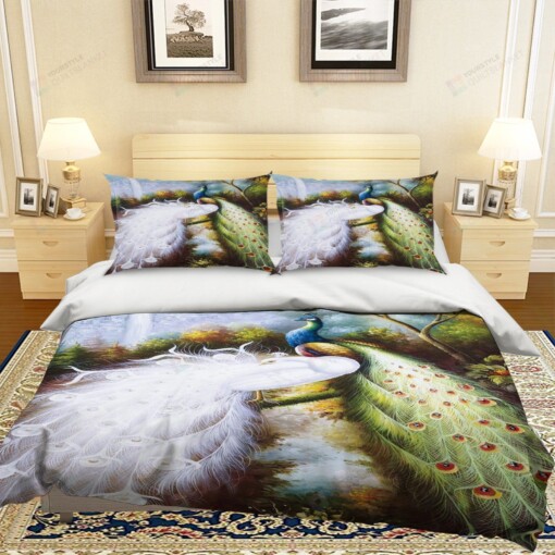 3D Gorgeous Peacock Bedding Set  Bed Sheets Spread Comforter Duvet Cover Bedding Sets