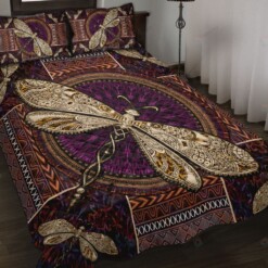 Dragonfly Tattoo Color Quilt Bedding Set