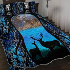 Deer Couple Beside Lake Quilt Bedding Set