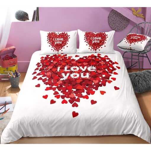 Valentine's Day I Love You Bedding Set Bed Sheets Spread Comforter Duvet Cover Bedding Sets