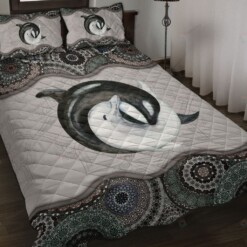 Dolphin YinYang Mandala Quilt Bedding Set