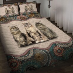 Maine Coon Mandala Quilt Bedding Set