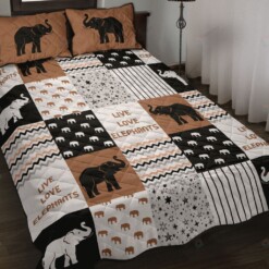 Live Love Elephants Quilt Bedding Set