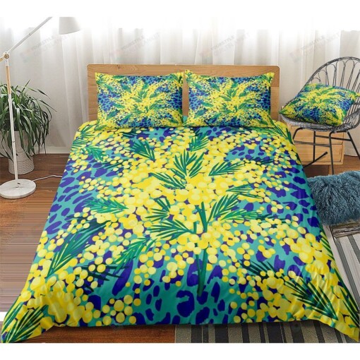 Yellow Flower Bed Sheets Spread Comforter Duvet Cover Bedding Sets