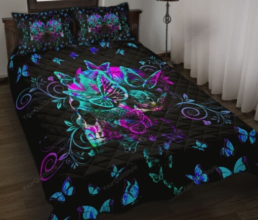 Skull Butterfly Quilt Bedding Set