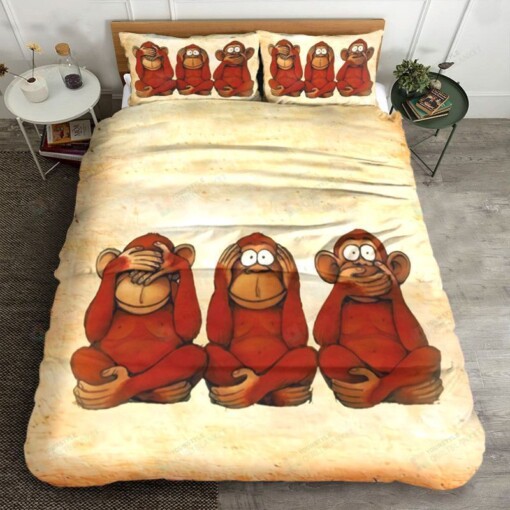 Monkey Cotton Bed Sheets Spread Comforter Duvet Cover Bedding Sets