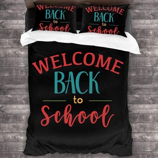 Welcome Back To School Bedding Set  Bed Sheets Spread Comforter Duvet Cover Bedding Sets