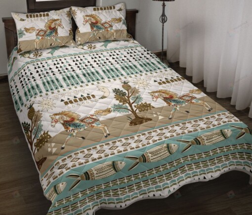 Horse Floral And Animal Seamless Quilt Bedding Set