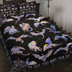 Dragon Hologram Style Quilt Bedding Set