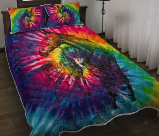 Horse Tie Dye Quilt Bedding Set