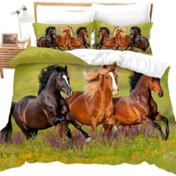 Horses Running Bedding Set Bed Sheets Spread Comforter Duvet Cover Bedding Sets