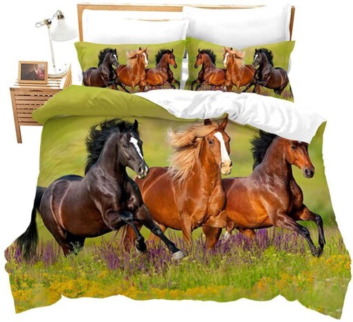 Horses Running Bedding Set Bed Sheets Spread Comforter Duvet Cover Bedding Sets