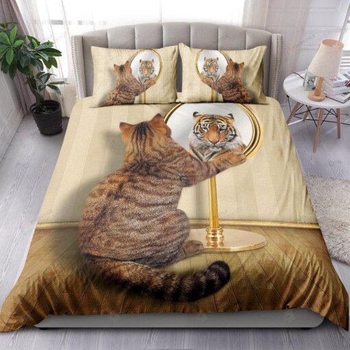 Cat And Tiger Bedding Set Bed Sheets Spread Comforter Duvet Cover Bedding Sets
