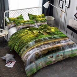 Forest And Waterfall Bedding Set Bed Sheets Spread Comforter Duvet Cover Bedding Sets