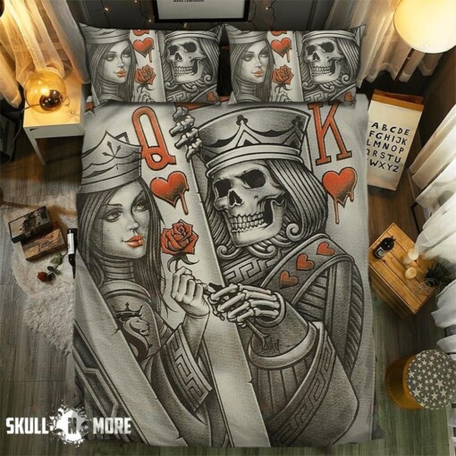 Skull King And Queen Bedding Set Cover