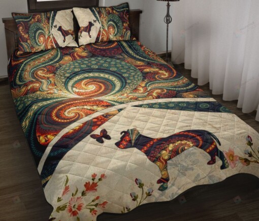 Pitbull Brown Fractal Quilt Bedding Set