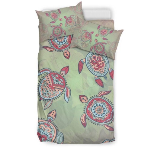 Turtle Art Pattern Bedding Set Bed Sheets Spread Comforter Duvet Cover Bedding Sets