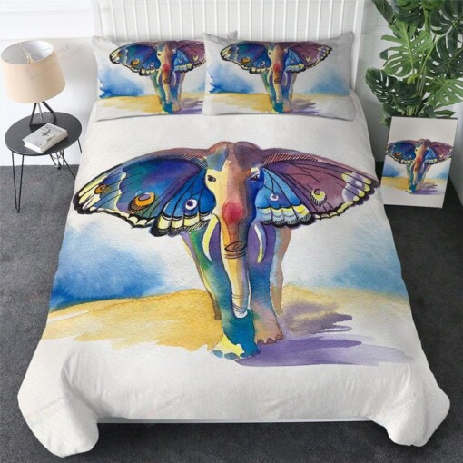 Butterfly Elephant Pattern Bed Sheets Duvet Cover Bedding Sets