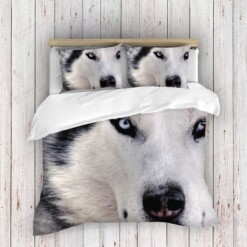 Husky Face Bedding Set Bed Sheets Spread Comforter Duvet Cover Bedding Sets