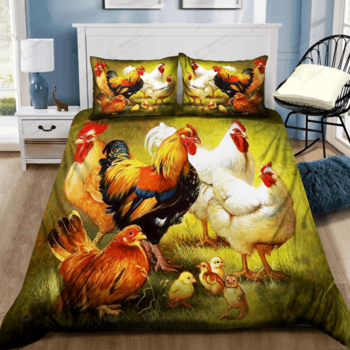 Chicken Family Bedding Set Bed Sheets Spread Comforter Duvet Cover Bedding Sets
