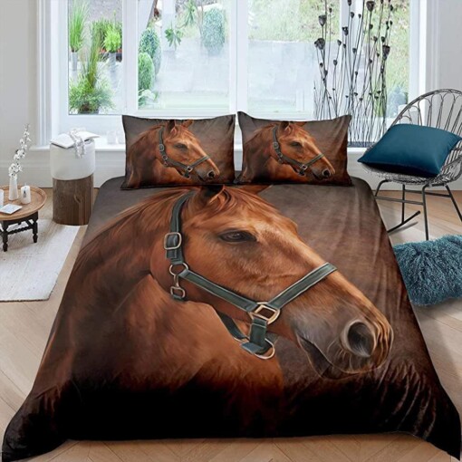 Brown Horse Bedding Set Bed Sheets Spread Comforter Duvet Cover Bedding Sets