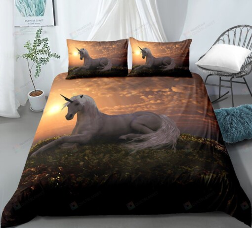 White Horse Unicorn Bedding Set Bed Sheets Spread Comforter Duvet Cover Bedding Sets